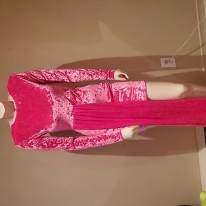 NWT Hot Pink Crushed Velvet Mini Dress